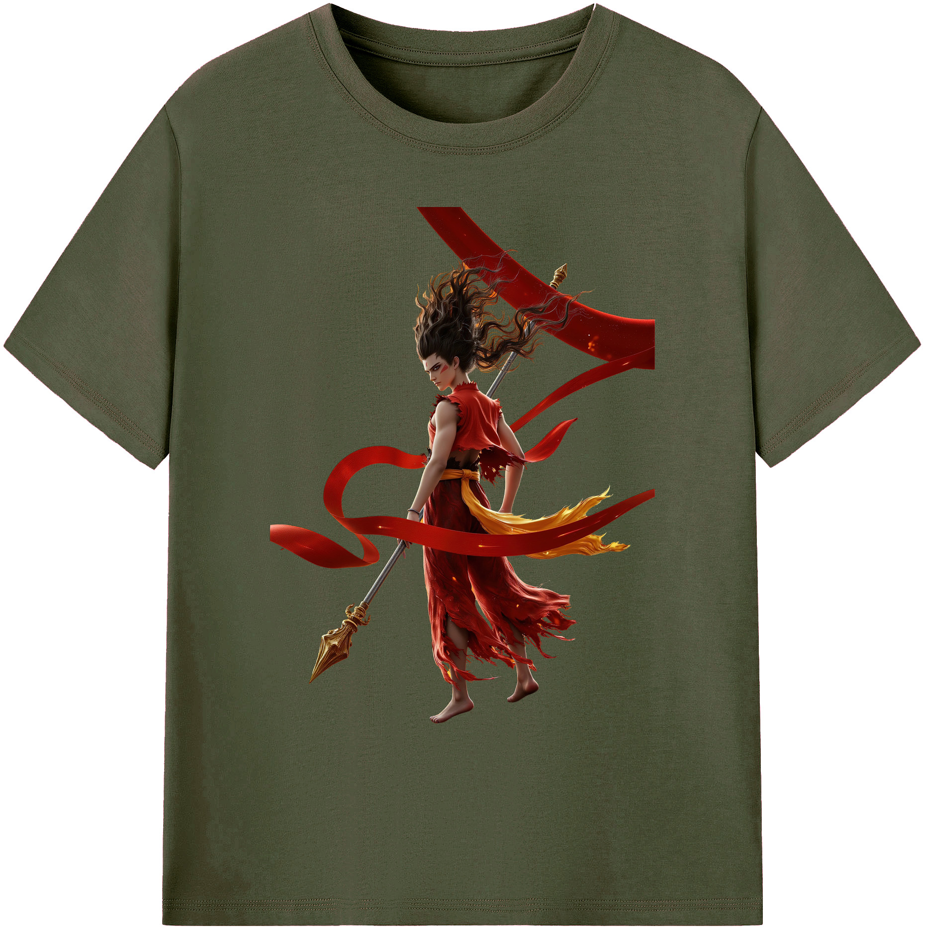 （画像用） Ne Zha 2 ナタ 魔童の大暴れ 綿100％ メンズ半袖Tシャツ｜肌触りやわらか＆通気性